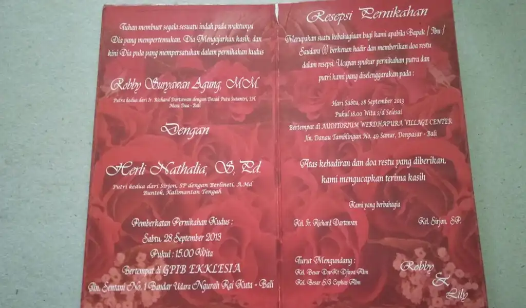 Contoh Kata Kata Undangan Pernikahan Adat Bali