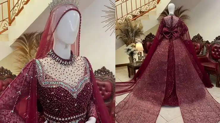 Baju Pengantin Wanita Rok Merah