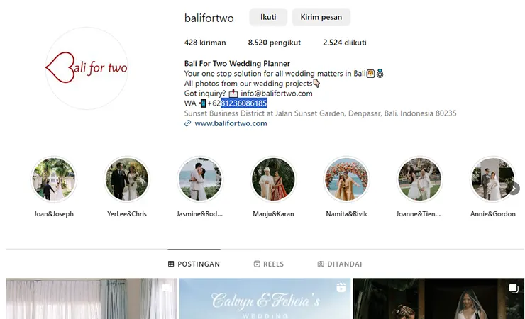 Bali For Two Wedding