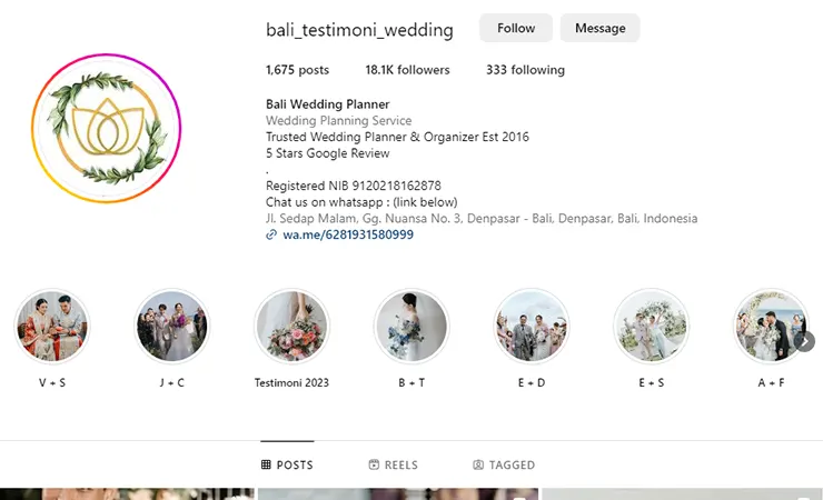 Bali Testimoni Wedding