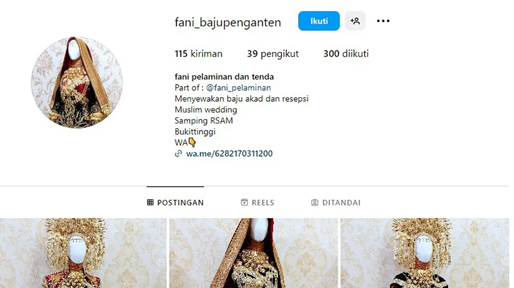 Fani Baju Penganten Bukittinggi