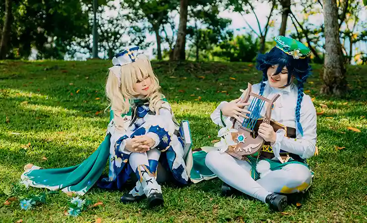 Foto prewedding anime genshin impact Venti & Barbara