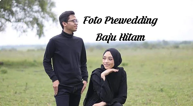 Foto prewedding baju hitam