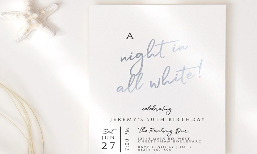 Pure White Invitation