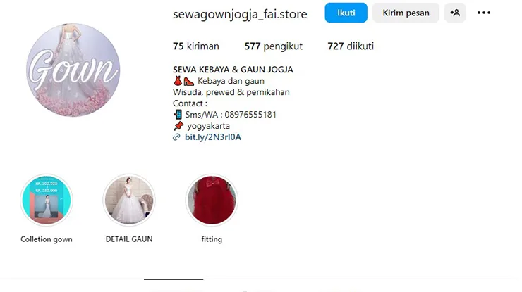 Sewa Gown Jogja Fai Store