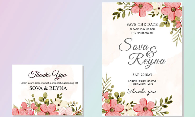 Simple Wedding Invitation Card