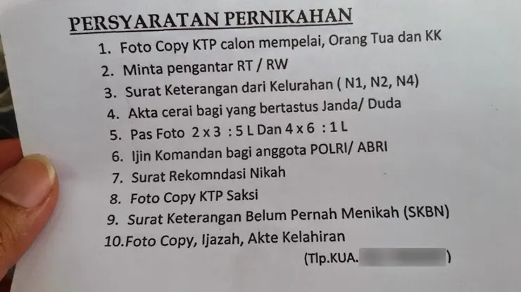 Syarat Nikah di KUA Kebumen terbaru