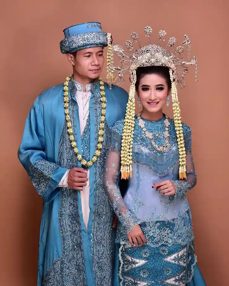 baju betawi Jubah Islami Modern Warna Biru