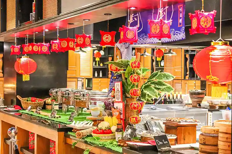 dekorasi imlek di restoran