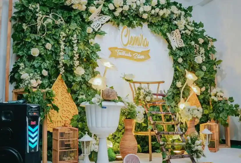 dekorasi tedak sinten modern backdrop
