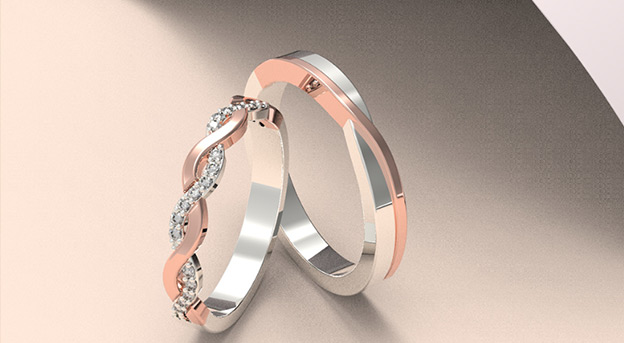 mode emas cincin tunangan campuran silver