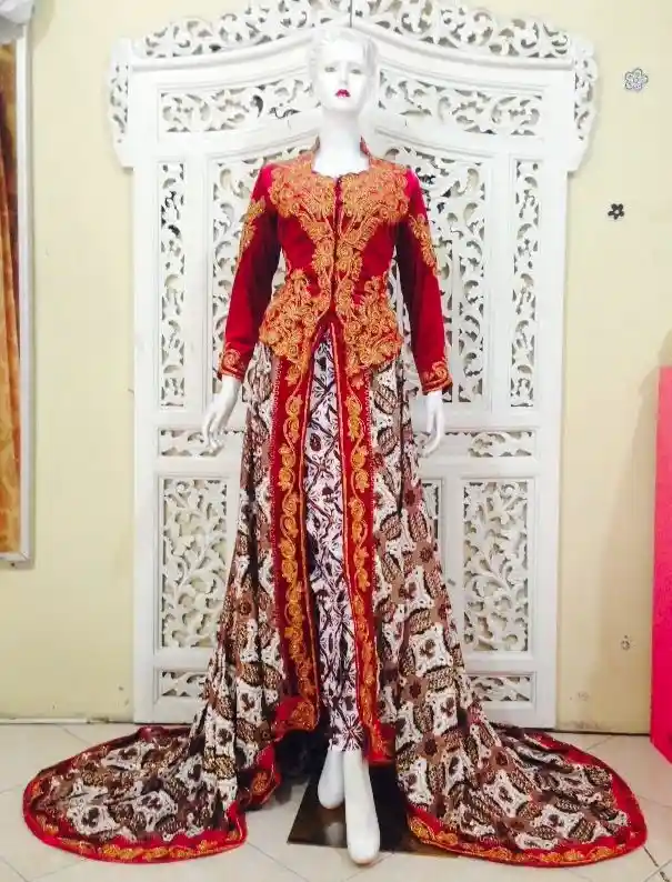 model kebaya pengantin jawa merah